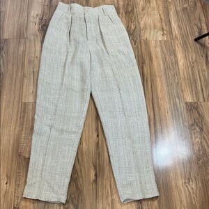 Vintage Beige Textured High-Waisted Pants Sz 26